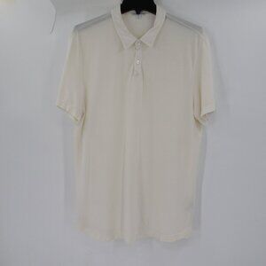 James perse shirt men's 2 Polo short sleeve button up lightweight cotton jersey